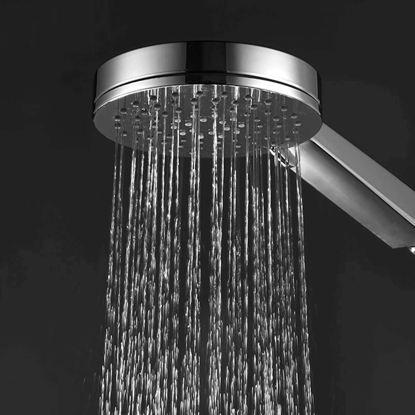 Dune thermostatic bar bath shower mixer valve with dual rigid riser kit, overhead rain shower and handheld - chrome - Showers