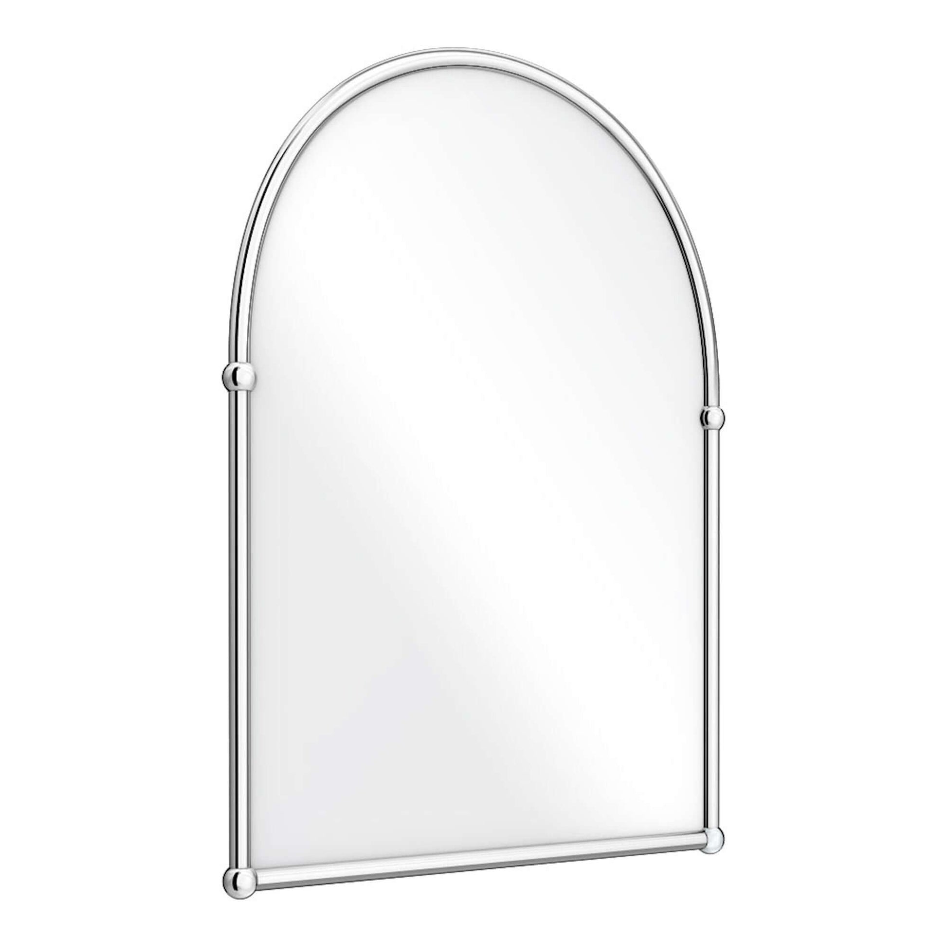 Elizabeth traditional brass framed decorative arched mirror - chrome - Accessories