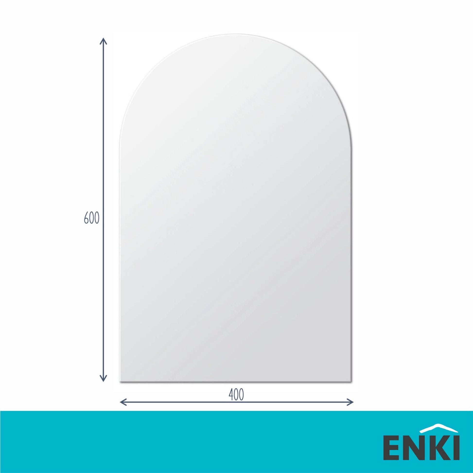 Horizon frameless mirror polished edge 400 x 600mm - arched - Accessories