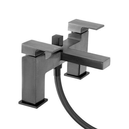Buy Athena contemporary square bath shower mixer tap filler - gunmetal grey online UK