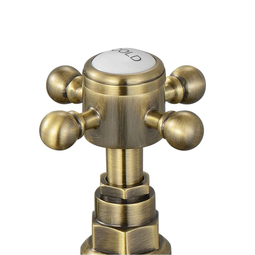 Buy Camberley twin hot & cold basin crosshead pillar taps - antique brass online UK