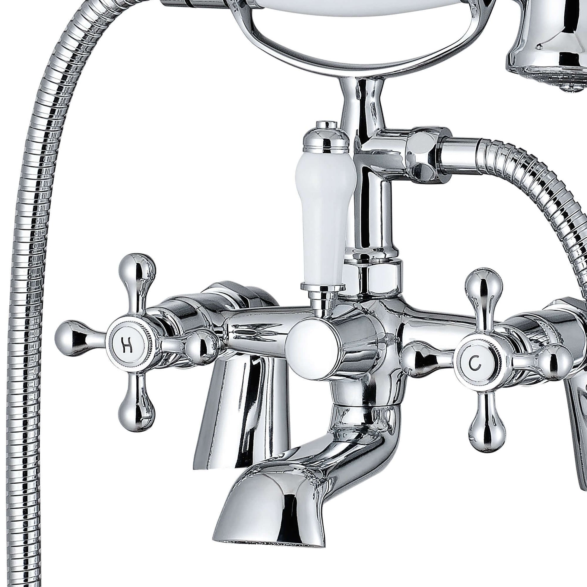 Beaumont traditional bath shower mixer tap crosshead - chrome - Taps