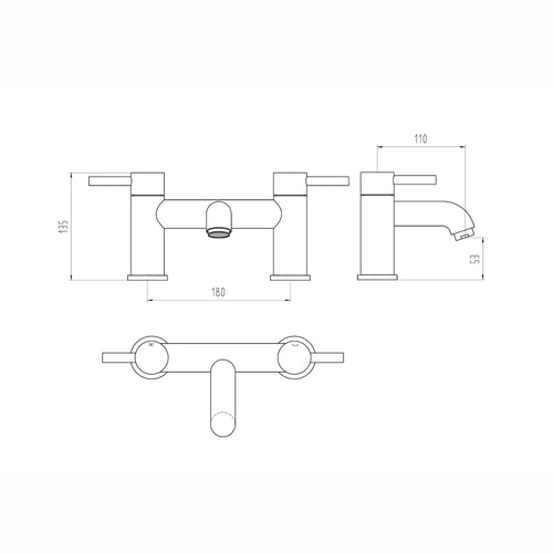 Buy Zara bath mixer tap - matt black online UK