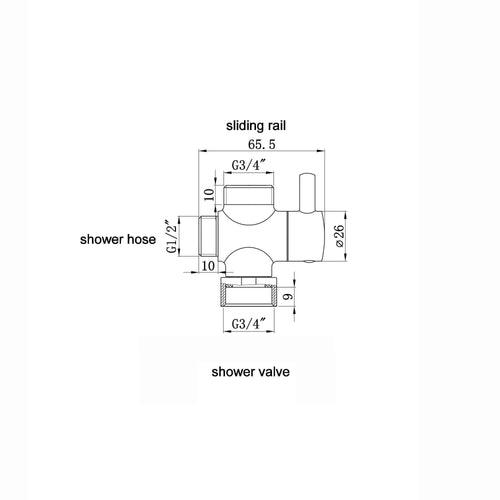 Buy Round shower diverter valve 3/4" - black online UK