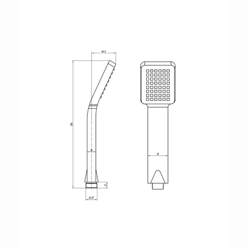 Buy Square paddle hand shower - chrome effect online UK
