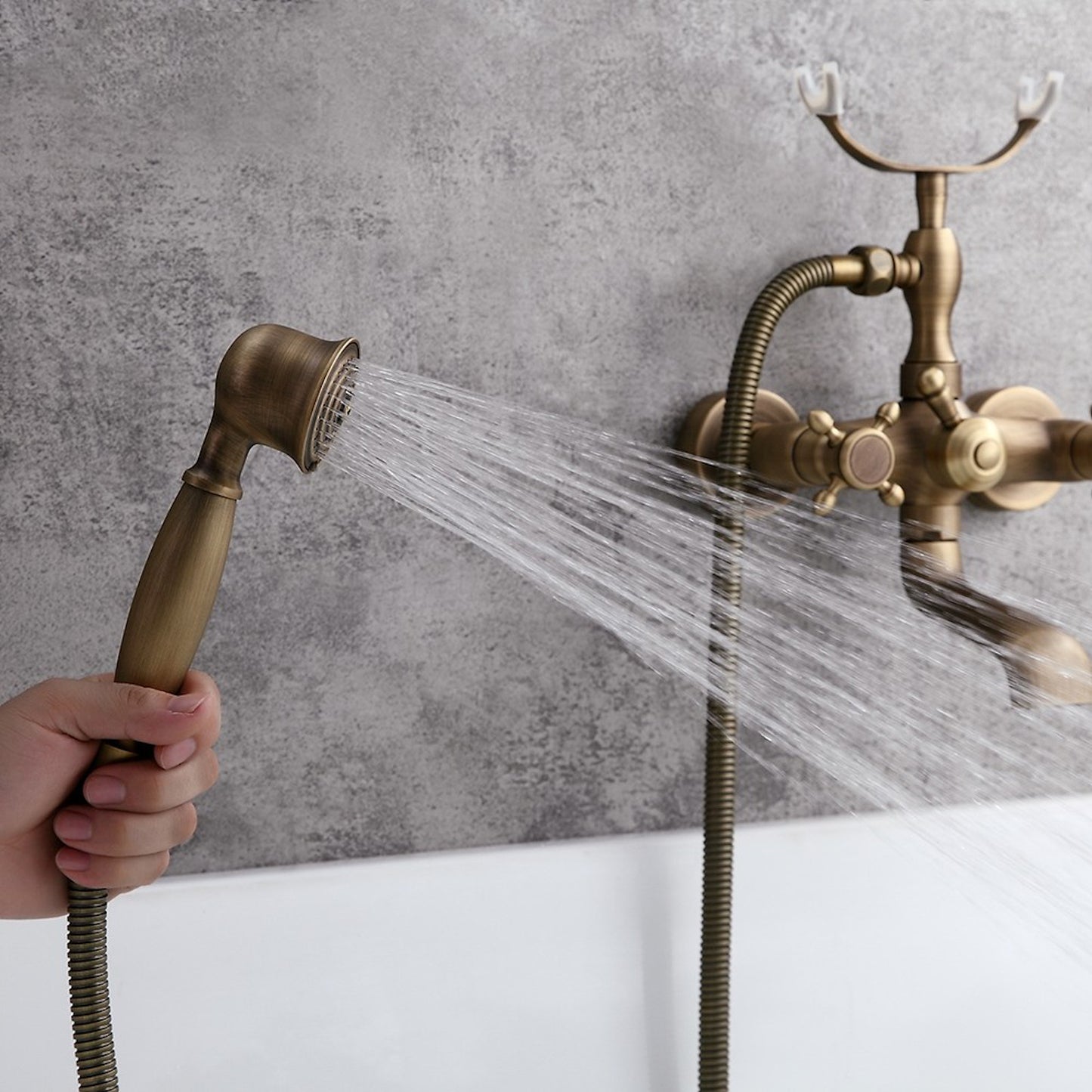 Traditional telephone hand shower brass - antique bronze - Showers
