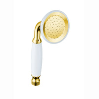 Traditional hand shower ceramic brass - English gold & white - Showers