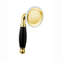 Traditional hand shower ceramic brass - English gold & black - Showers