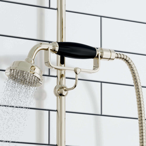 Buy Traditional hand shower ceramic brass - gold & black online UK