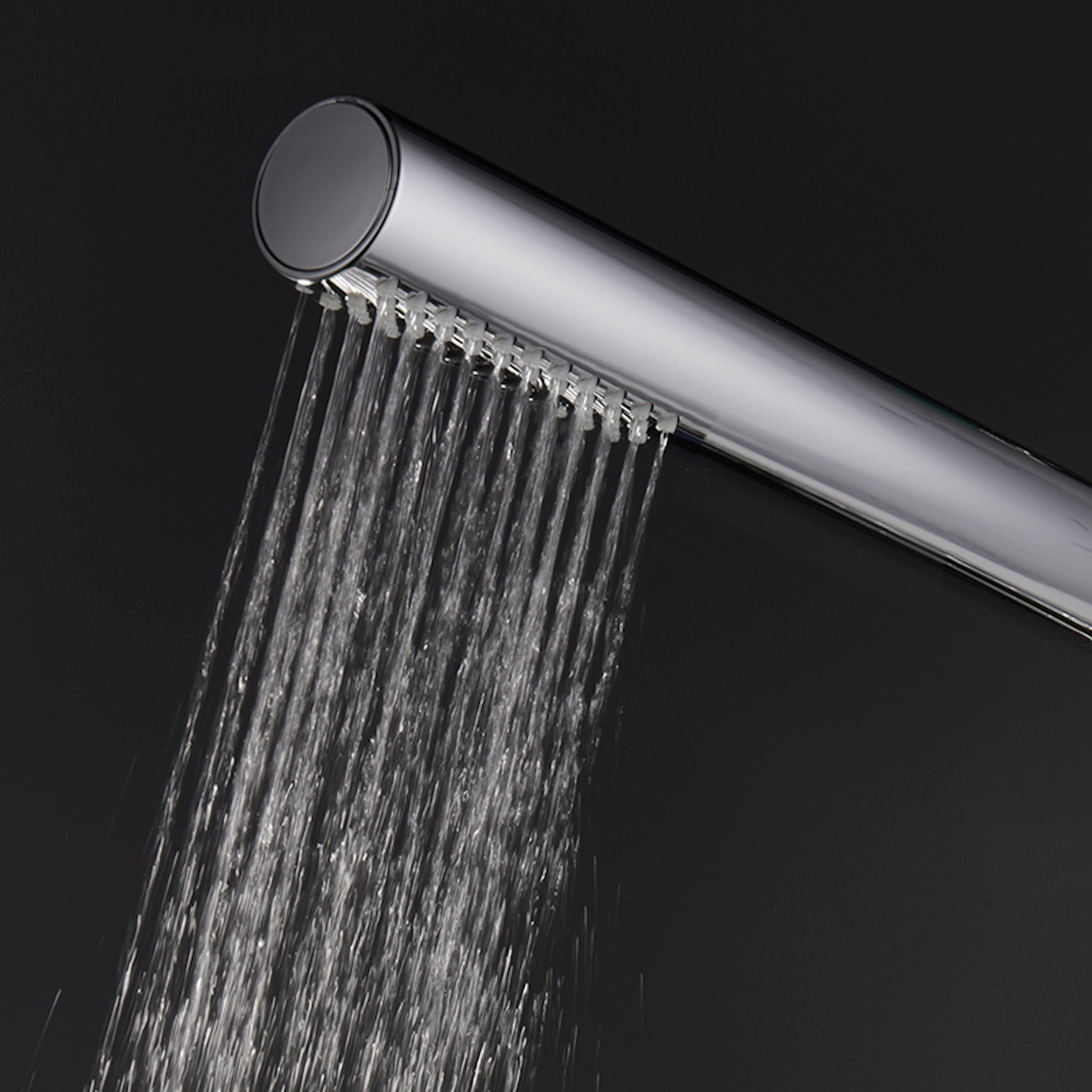 Round pencil hand shower with rubber jets - chrome - Showers