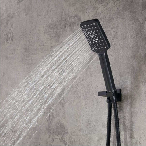 Buy Modern square multi function hand shower 3 setting - black online UK