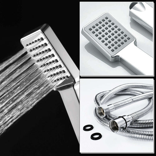 Buy Square Paddle Hand Shower Kit incl. Hose and Wall Bracket - Chrome online UK