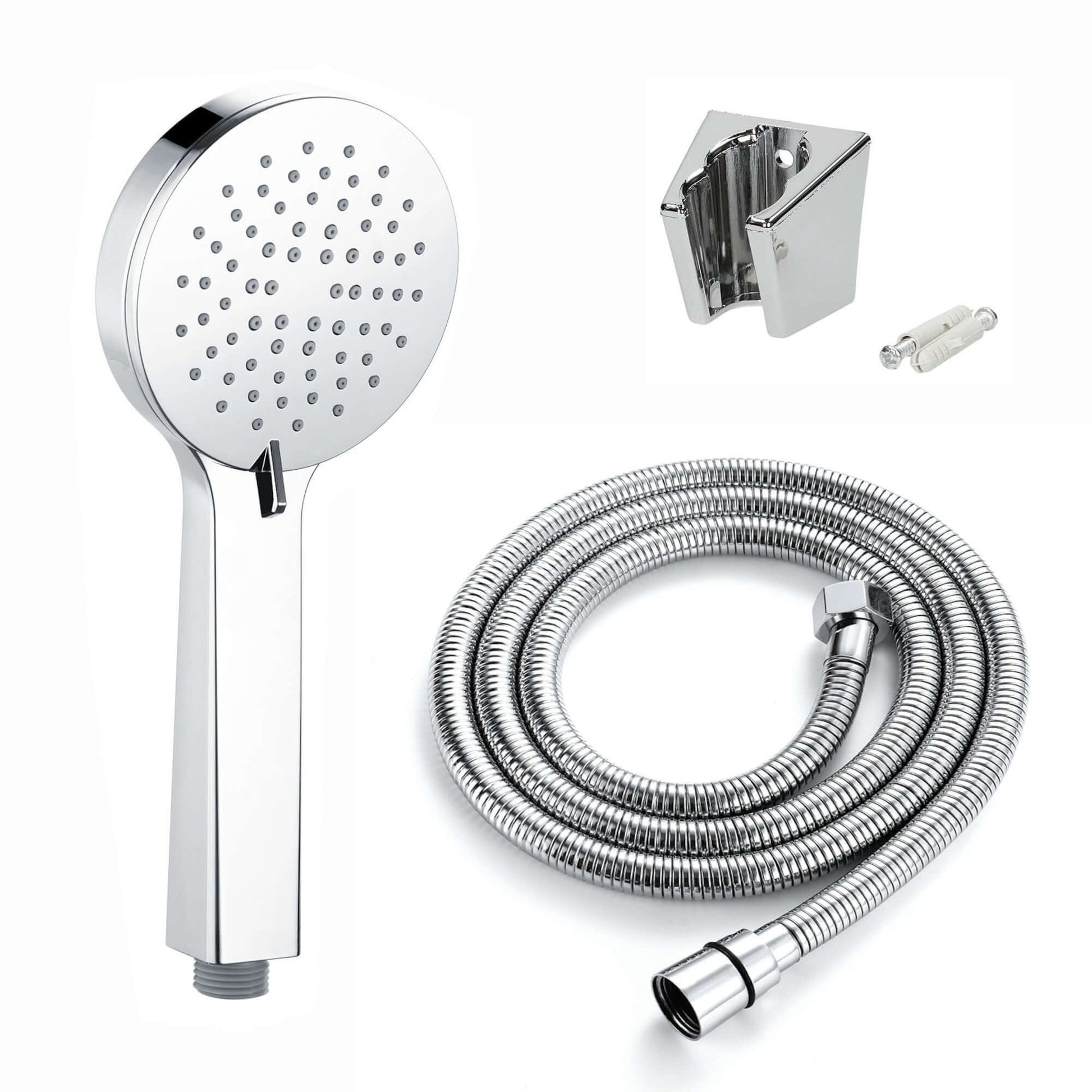 Contemporary 3 Function Hand Shower Kit Incl. Hose And Wall Bracket - Chrome - Showers