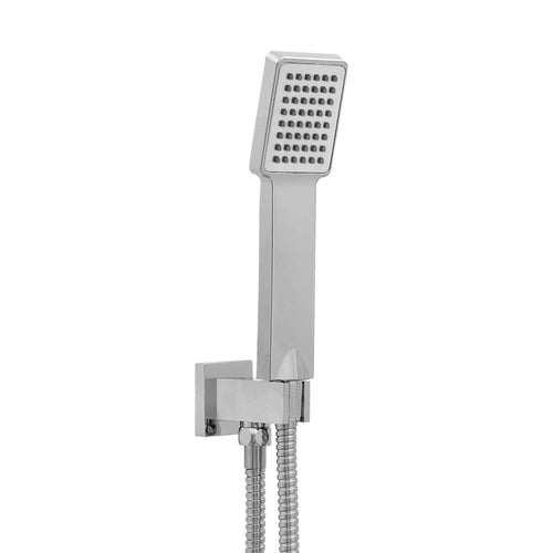 Buy Square Paddle Hand Shower Kit incl. Hose and Wall Bracket with Outlet - Chrome online UK
