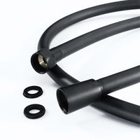 Premium Round Pencil Hand Shower With Silicone Jets Kit Incl. Hose And Wall Bracket With Outlet - Matte Black - Showers