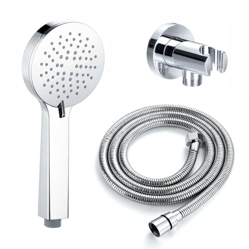 Buy Contemporary 3 Function Hand Shower Kit Incl. Hose And Wall Bracket With Outlet - Chrome online UK