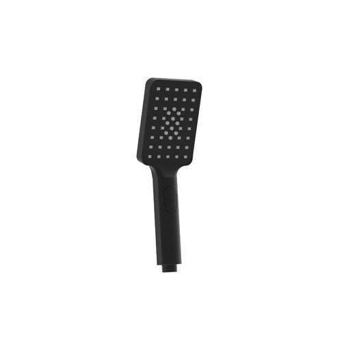 Buy Contemporary Square 3 Function Hand Shower Kit Incl. Hose And Wall Bracket With Outlet - Black online UK