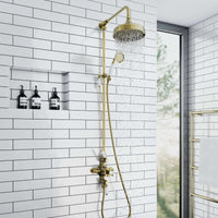 Downton shower rigid riser rail traditional - antique bronze - Showers