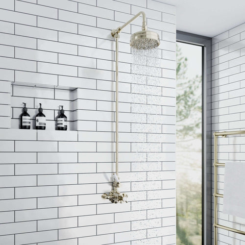 Buy Downton shower rigid riser rail traditional - gold online UK