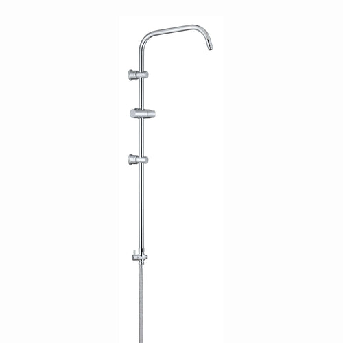Buy Carre shower adjustable rigid riser rail angled with 2 wall brackets, handset bracket, diverter, connecting hose - chrome online UK