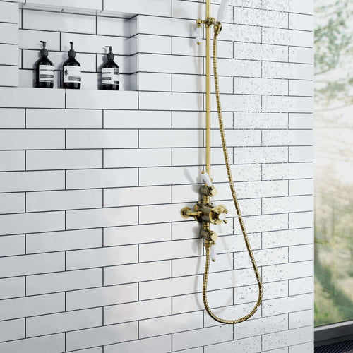 Buy Flex shower hose stainless steel 1.5m standard bore - antique brass online UK