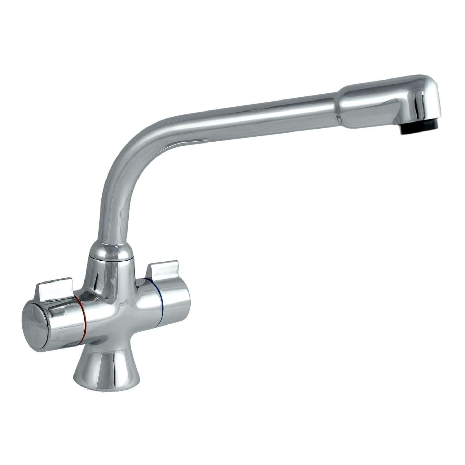 Alpha dual flow kitchen sink tap twin lever - chrome - Kitchen