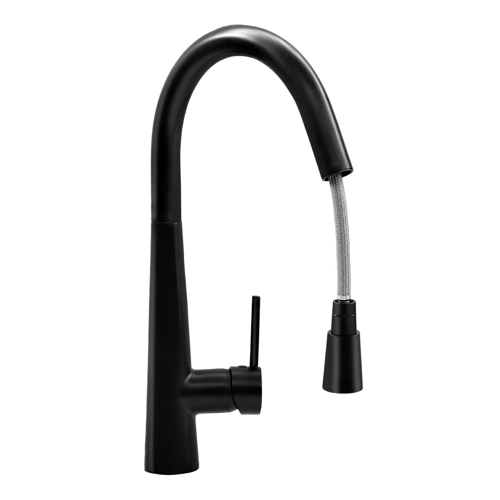 Urban modern pull out kitchen sink mixer tap single lever - matt black - Kitchen
