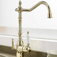 Aylesbury traditional 3 way kitchen sink filter mixer tap - gold - Kitchen