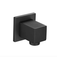 Square shower outlet elbow solid brass - black