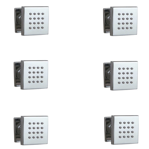 Buy 6 x square shower body jets - chrome online UK