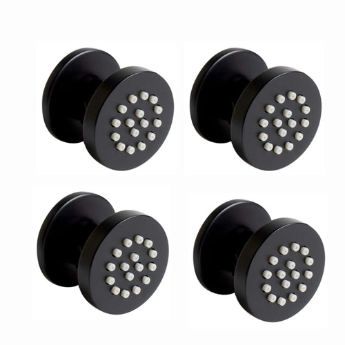 Buy 4 x round shower body jets - matt black online UK
