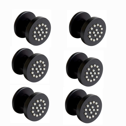 Buy 6 x round shower body jets - matt black online UK