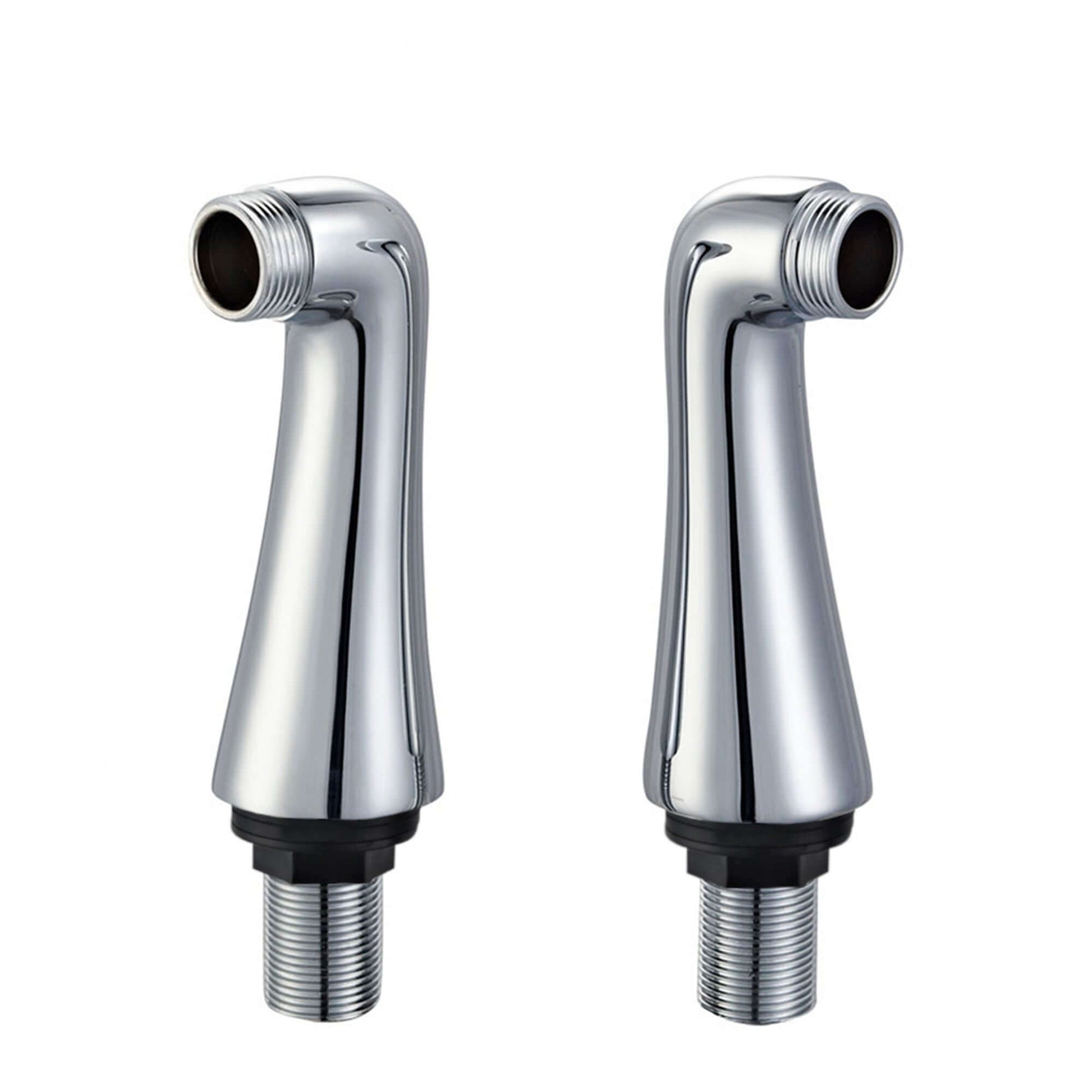 Pair of traditional bath tap legs for deck mounting - chrome - Taps