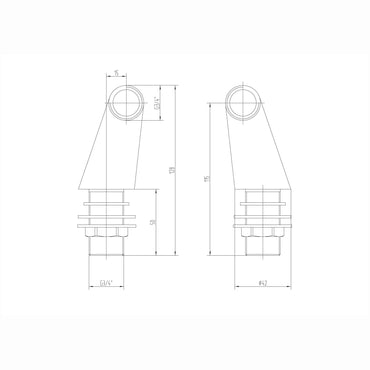 Pair of standard bath tap legs for deck mounting - matte black - Taps