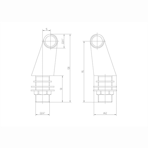 Buy Pair of standard bath tap legs for deck mounting - matt black online UK