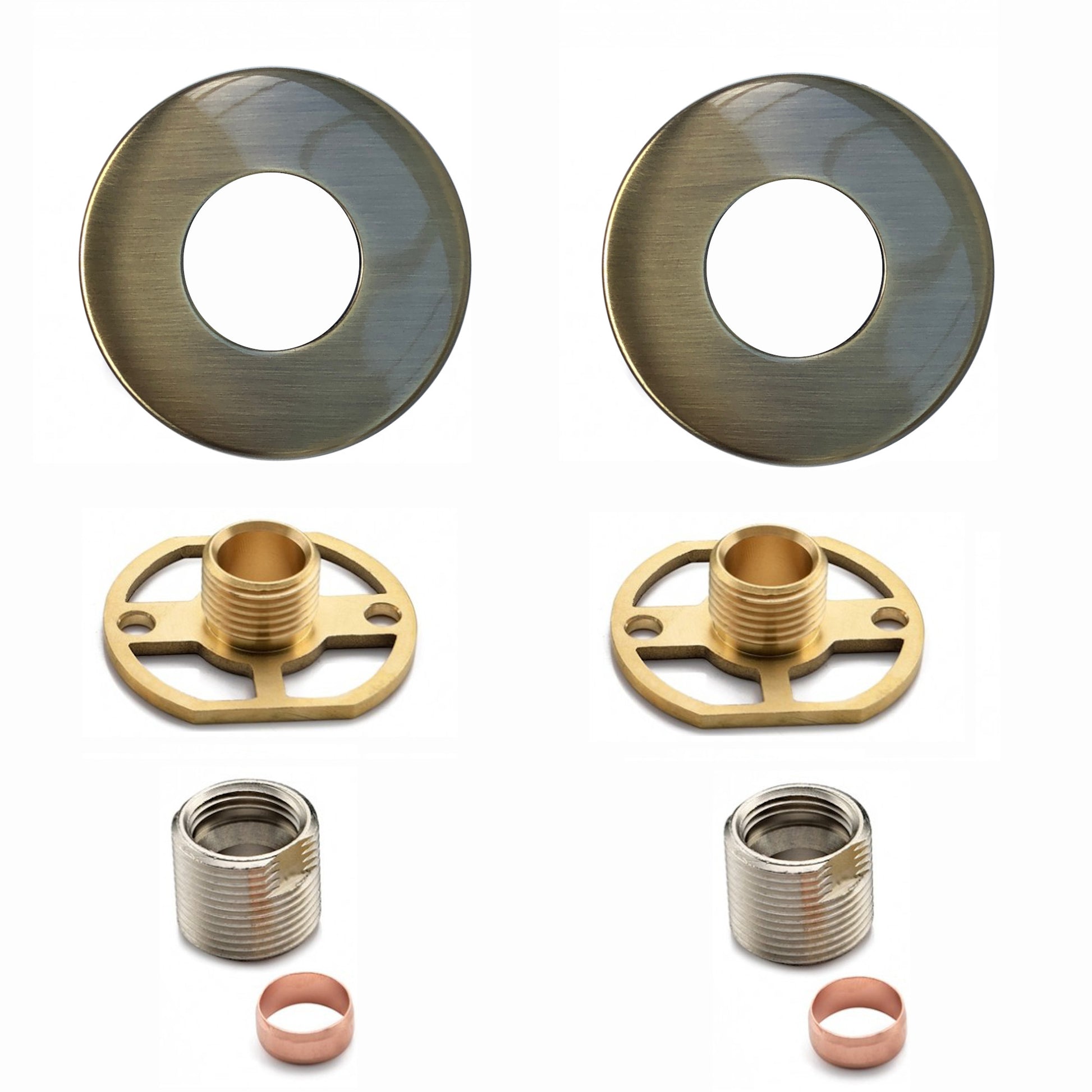 Round easy fix kit bracket for bar shower valves - antique bronze - Showers