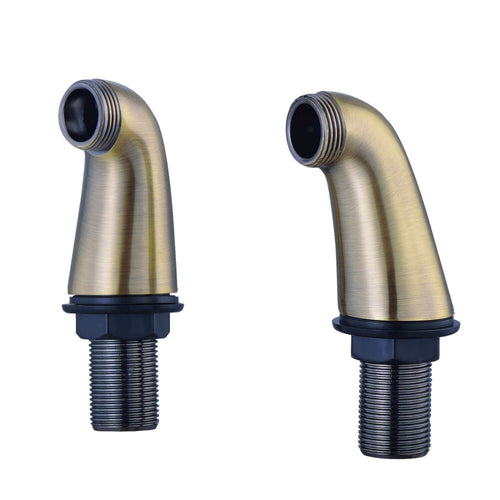 Buy Pair of traditional bath tap legs for deck mounting - antique brass online UK