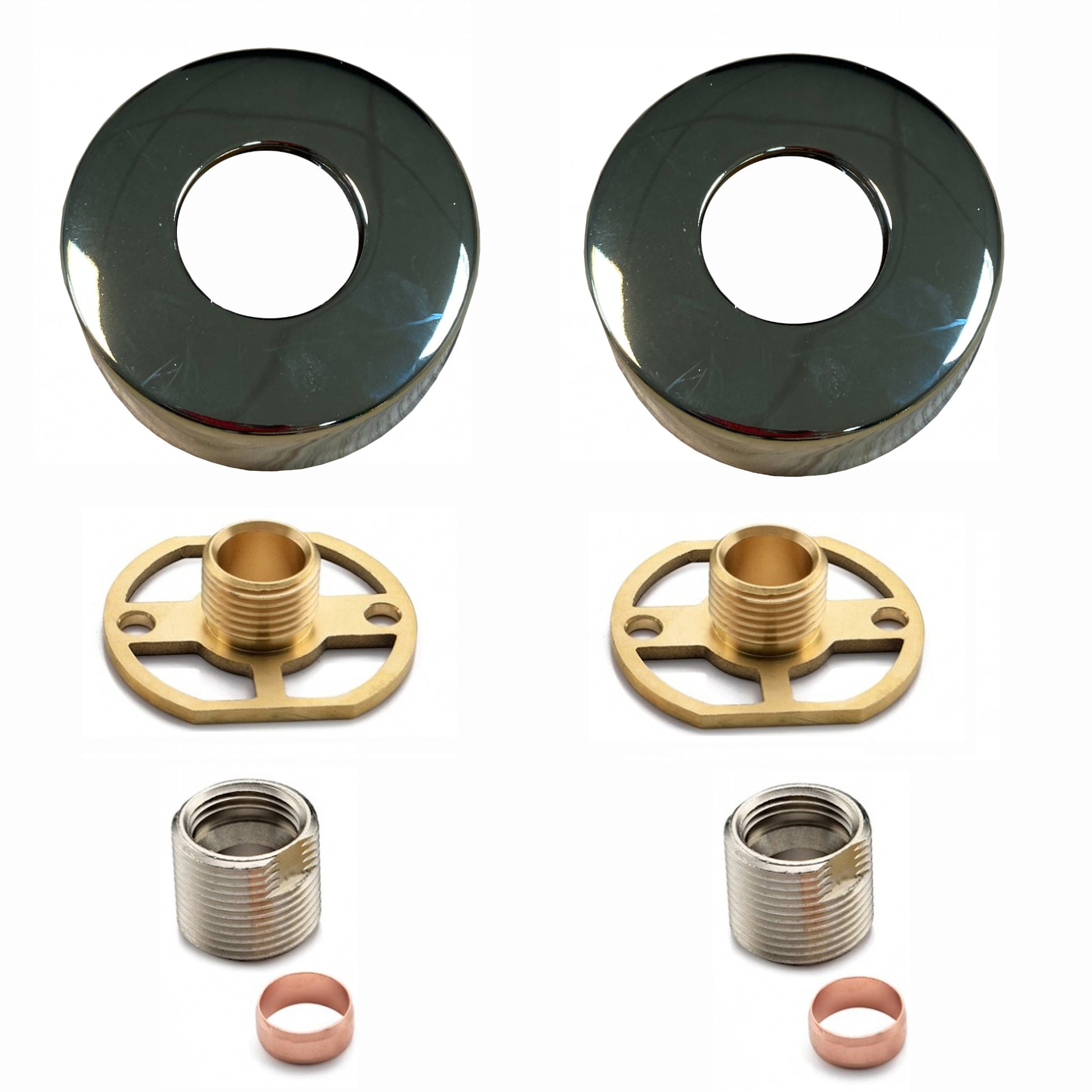 Round easy fix kit bracket for bar shower valves - English gold - Showers