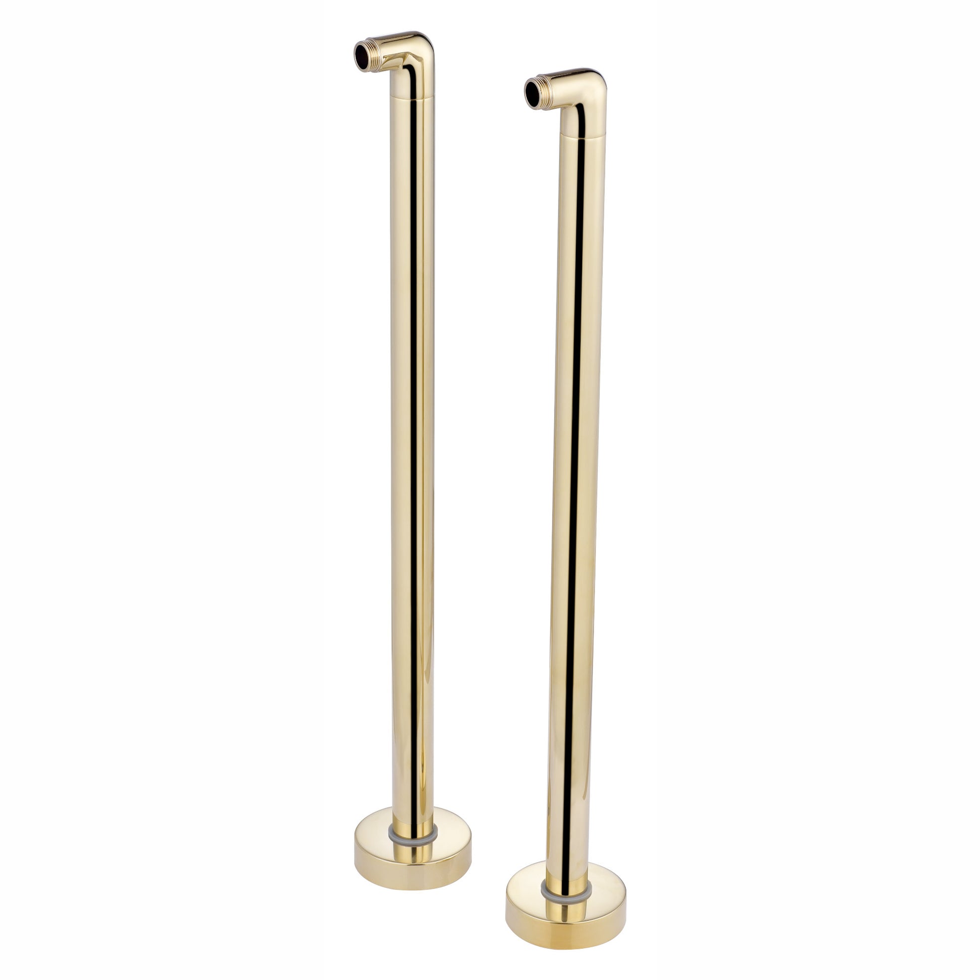 Traditional floor standing bath tap legs with return elbows - English gold - Taps