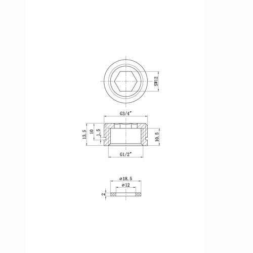 Buy Shower adaptor 1/2" female to 3/4" male - black online UK