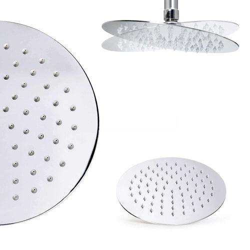 Buy Round ultra slim shower head stainless steel 200mm - chrome online UK