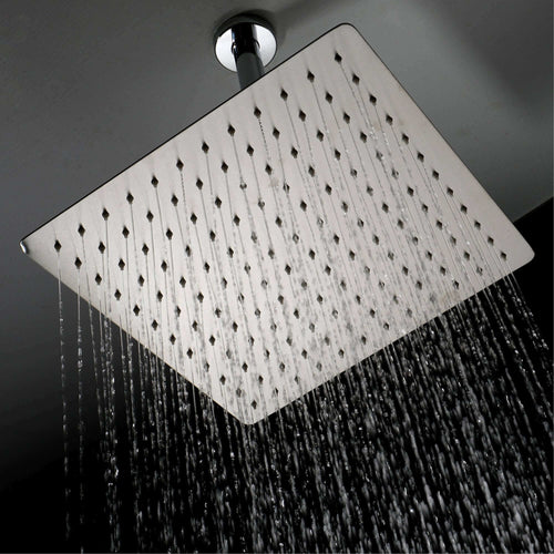 Buy Square ultra slim shower head stainless steel 400mm - chrome online UK
