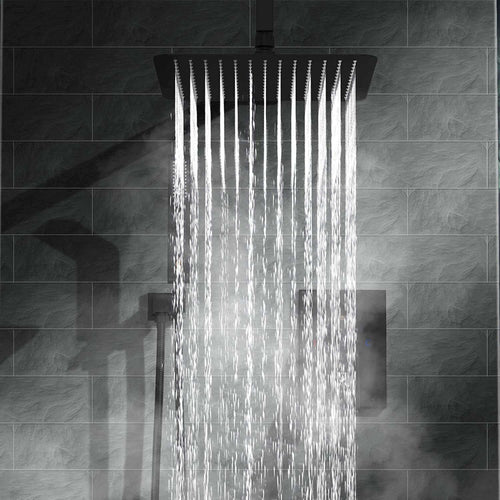 Buy Square ultra slim shower head stainless steel 300mm - matt black online UK