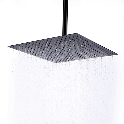 Buy Square ultra slim shower head stainless steel 400mm - matt black online UK