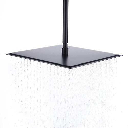 Buy Square ultra slim shower head stainless steel 400mm - matt black online UK