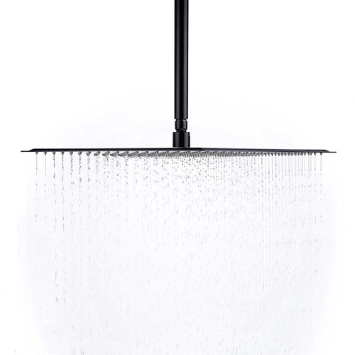 Buy Square ultra slim shower head stainless steel 400mm - matt black online UK