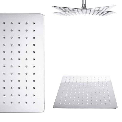 Buy Square ultra slim shower head stainless steel 200mm - chrome online UK