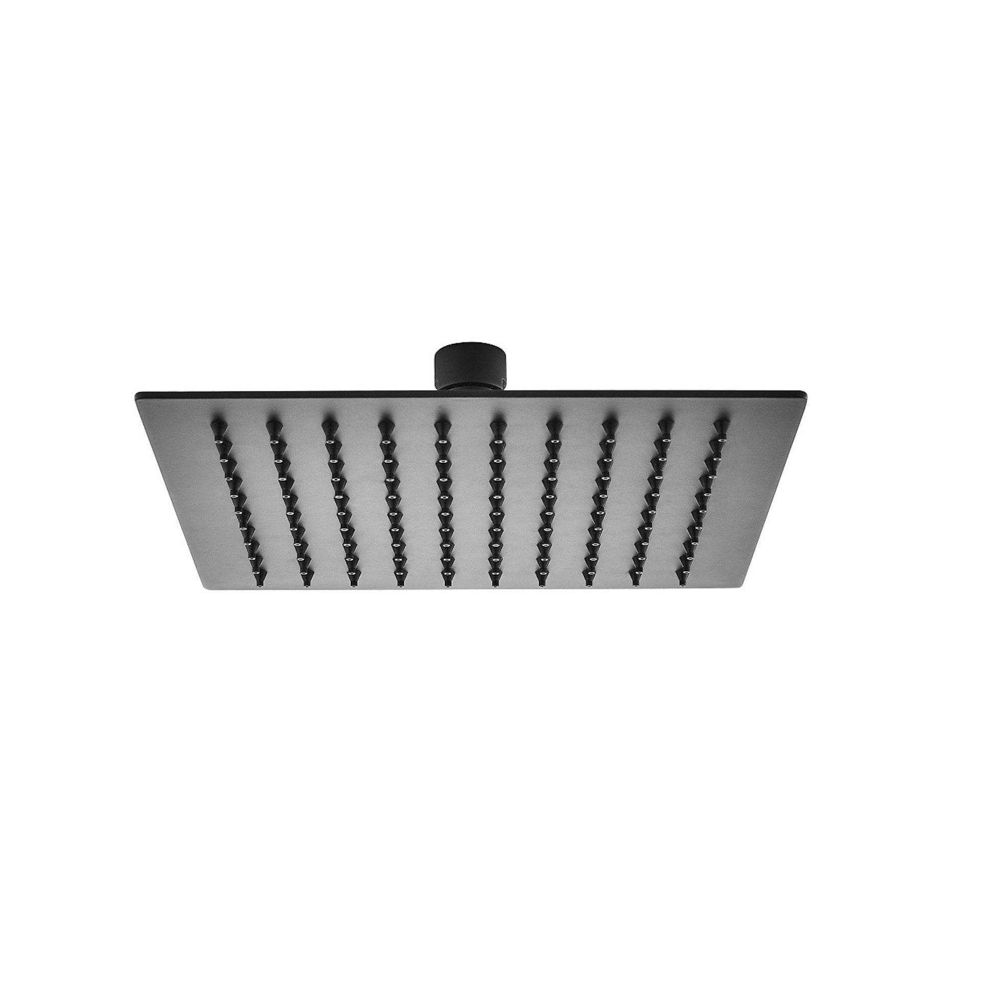 Square ultra slim shower head stainless steel 200mm - matte black - Showers