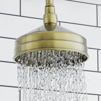 Traditional Wall Fixed Apron Brass Shower Head 6" With Shower Arm - Antique Bronze