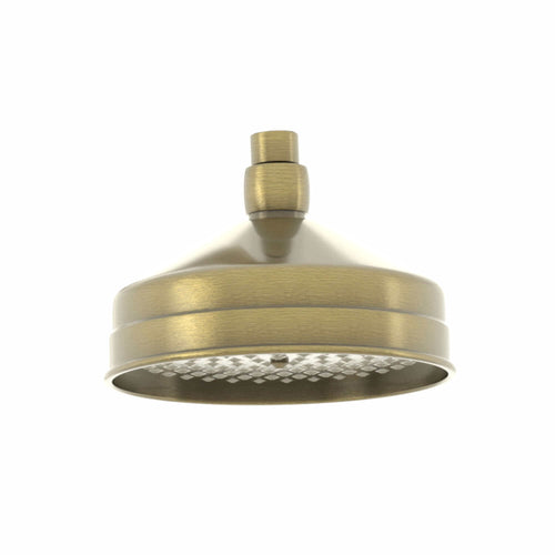 Buy Traditional Wall Fixed Apron Brass Shower Head 6" With Shower Arm - Antique Brass online UK